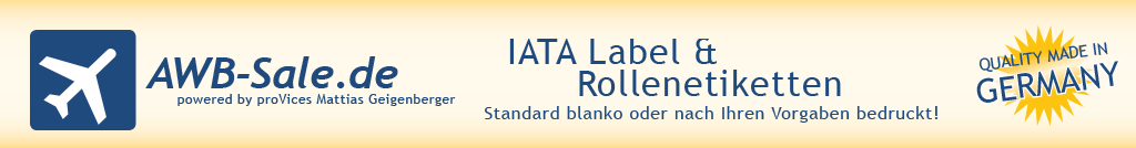 IATA Label und Rollenetiketten